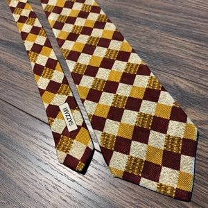Checkered silk neck tie
